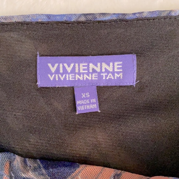 Vivienne by Vivienne Tam | Sleeveless Mesh Drape Cowl Neck Ruched Fairy Top (XS) - Picture 5 of 13